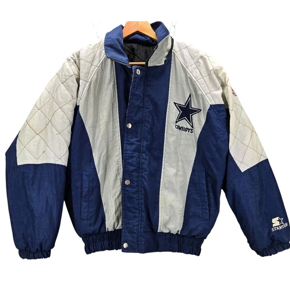 Vintage 90s Dallas Cowboys Starter Parka Jacket Vtg 1990s NFL Puffer Coat XL